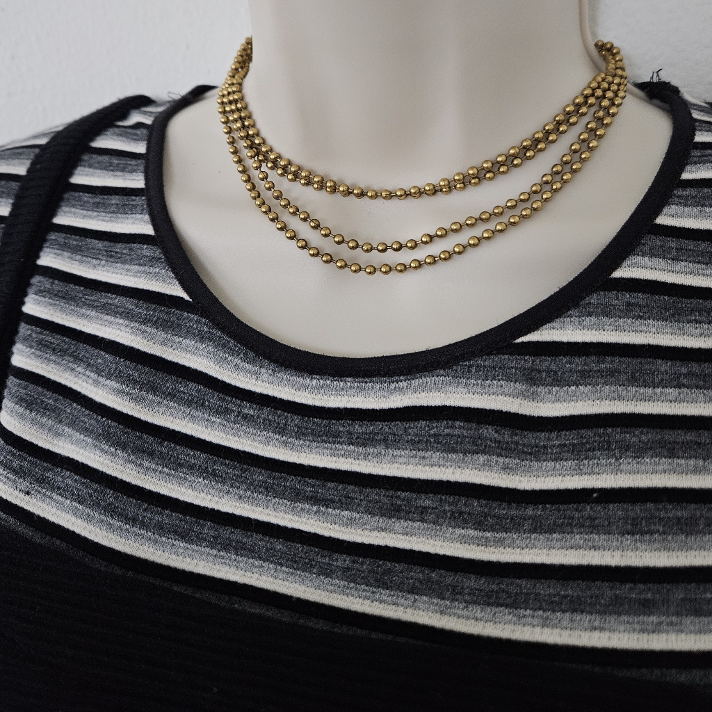 Vintage Metal Ball Chain Grunge 90s Y2k Goth Skater Indie Urban Boho Necklace 23$